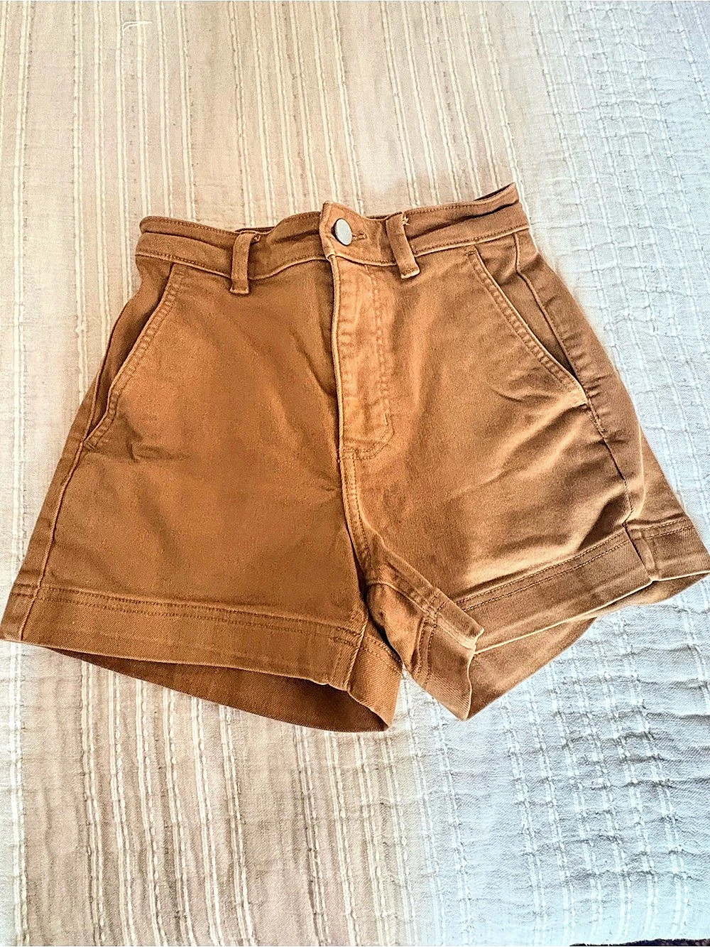 Everlane The Way-High® Twill Short High Waist Brown Waist 00